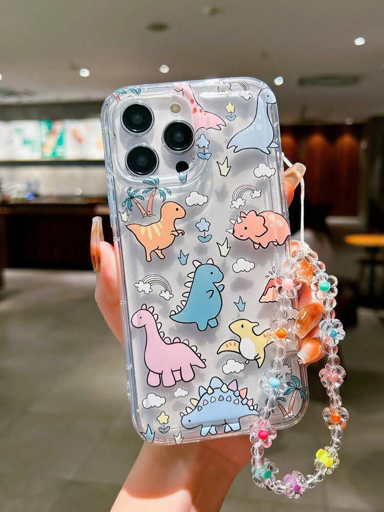 Clear Zoo Animal Print Phone Case with Stylish Hand Strap