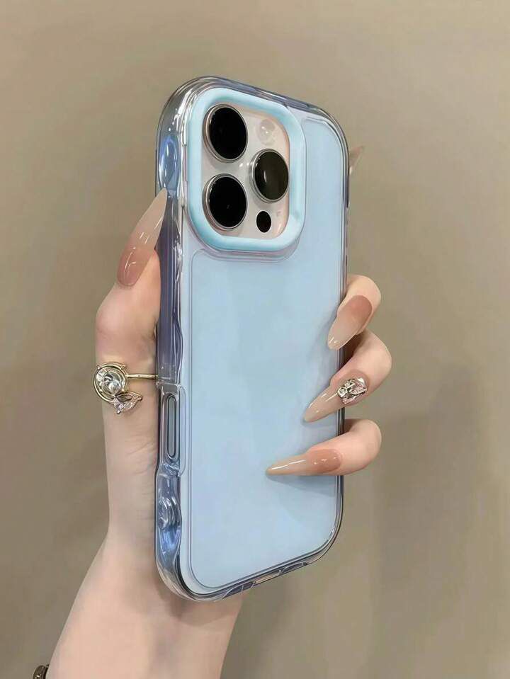 Minimalist Macaron Color Jelly Phone Case – Thick Large-Hole Design, Rounded Solid Texture & Anti-Drop Protection