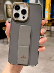 Premium Plain Phone Case with Wristband Holder – Stylish Grip & Secure Protection
