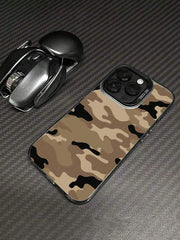 Khaki Camouflage Contrast Shockproof Phone Case – Unique Design
