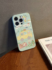 Apple Green Cartoon Graphic iPhone Case – Fun & Stylish Protection