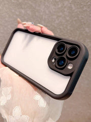 Sleek Minimalist Black Matte Acrylic Hard Phone Case – Ultimate Protection & Style