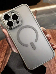 Luxury Translucent Matte Magnetic Wireless Charging Case with Glass Lens Protector – Soft-Touch, Shockproof & Premium Acrylic Bumper
