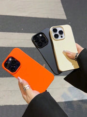 Premium Solid Colour Silicone Shockproof Phone Case – Thick, No-Frame Protection