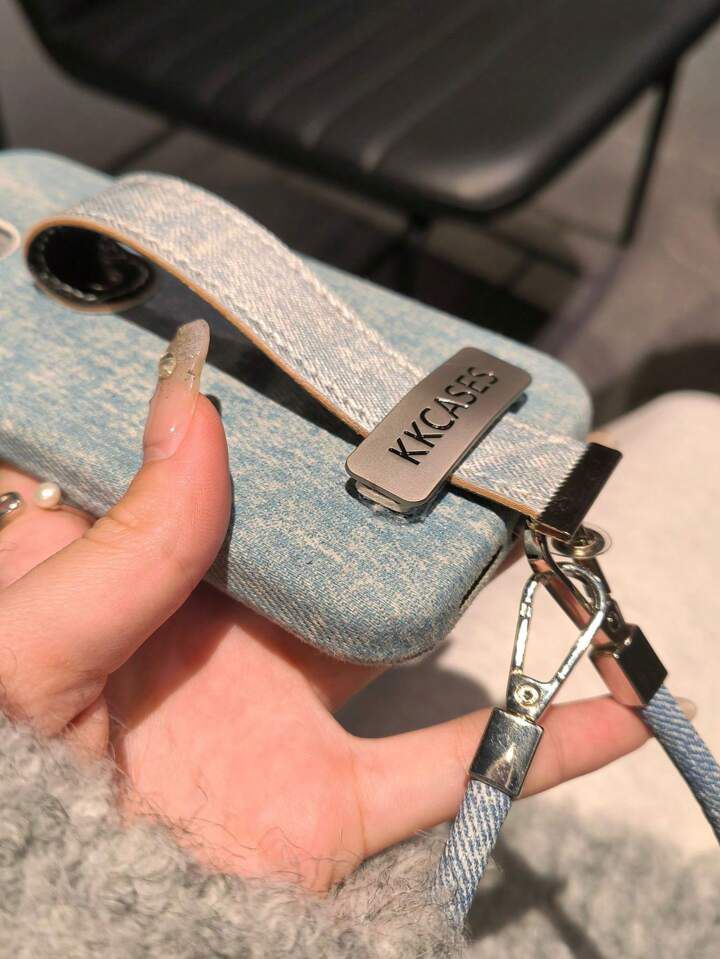 Premium Fashion Brand Jeans Phone Case with Keychain Lanyard