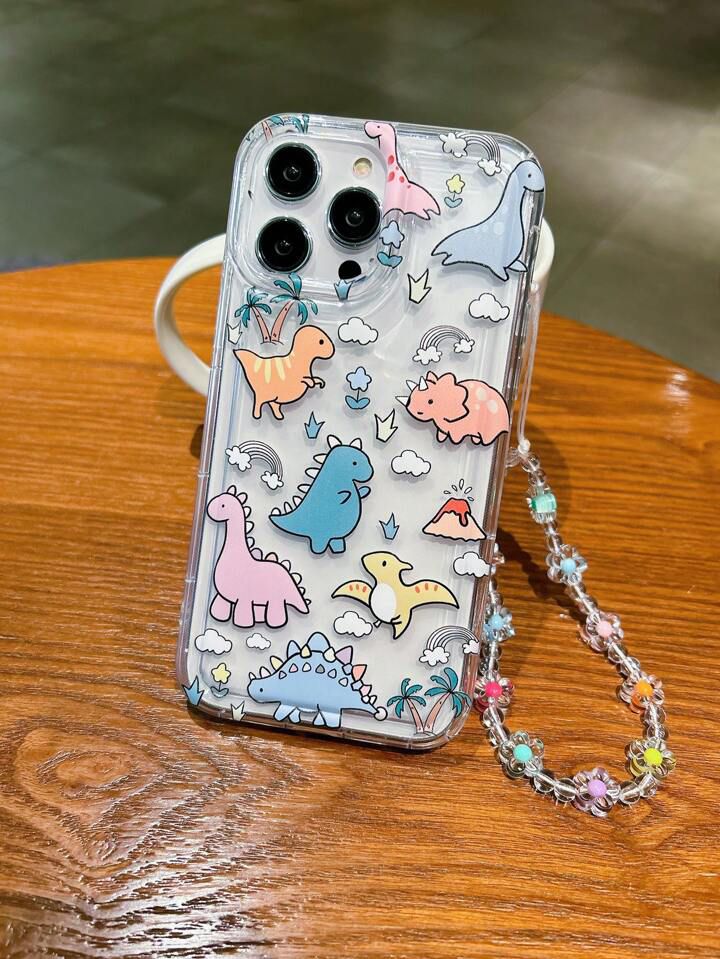 Clear Zoo Animal Print Phone Case with Stylish Hand Strap