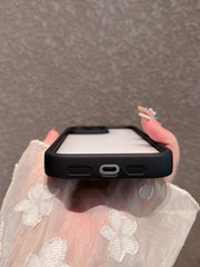 Sleek Minimalist Black Matte Acrylic Hard Phone Case – Ultimate Protection & Style