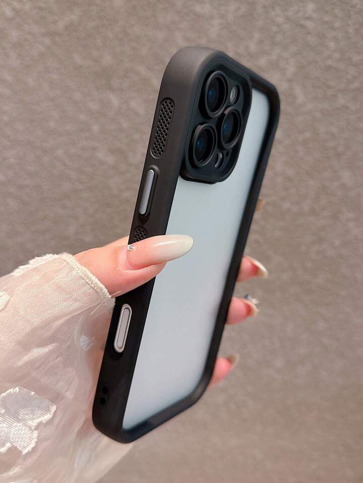Sleek Minimalist Black Matte Acrylic Hard Phone Case – Ultimate Protection & Style