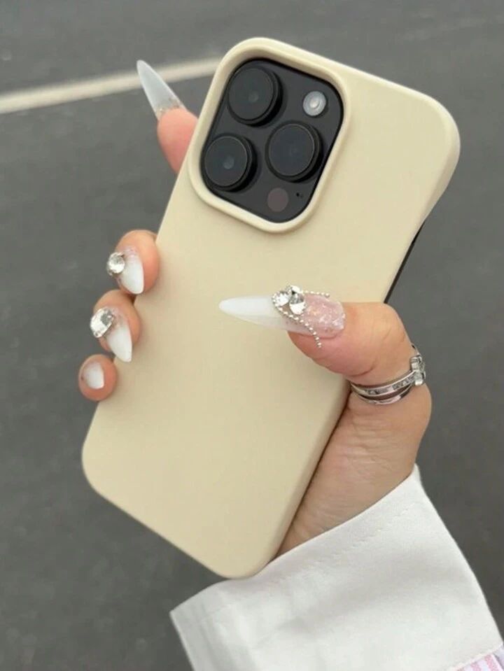 Premium Solid Colour Silicone Shockproof Phone Case – Thick, No-Frame Protection