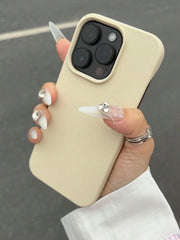 Premium Solid Colour Silicone Shockproof Phone Case – Thick, No-Frame Protection