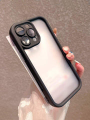 Sleek Minimalist Black Matte Acrylic Hard Phone Case – Ultimate Protection & Style