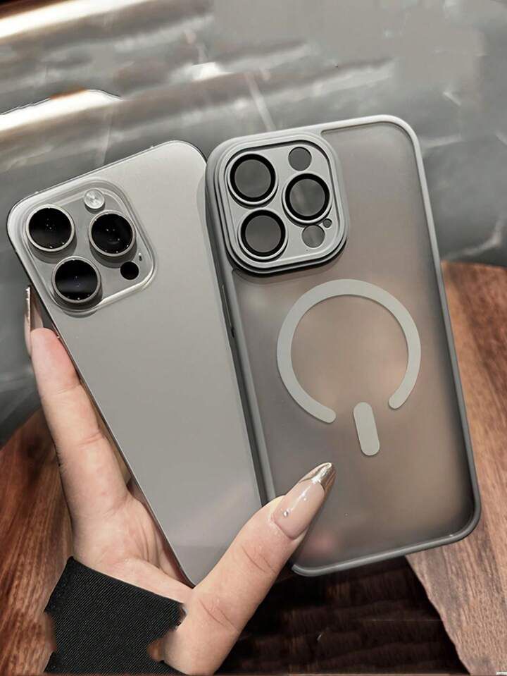 Luxury Translucent Matte Magnetic Wireless Charging Case with Glass Lens Protector – Soft-Touch, Shockproof & Premium Acrylic Bumper