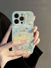 Apple Green Cartoon Graphic iPhone Case – Fun & Stylish Protection