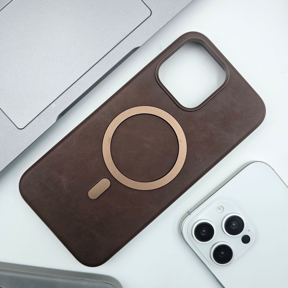 "Premium Leather MagSafe Case for iPhone – Sleek, Stylish & Wireless Charging Ready"
