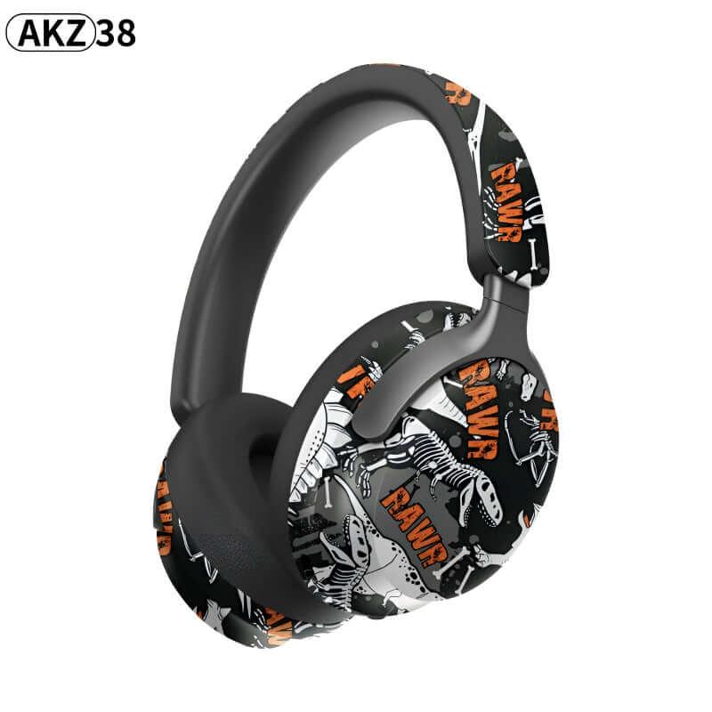 AKZ-38 Graffiti Wireless Headphones | 6D Stereo Sound + Built-in Mic
