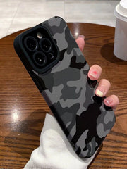Premium Leather Camo Camera Protective Case for iPhone – Rugged Style & Full Protection