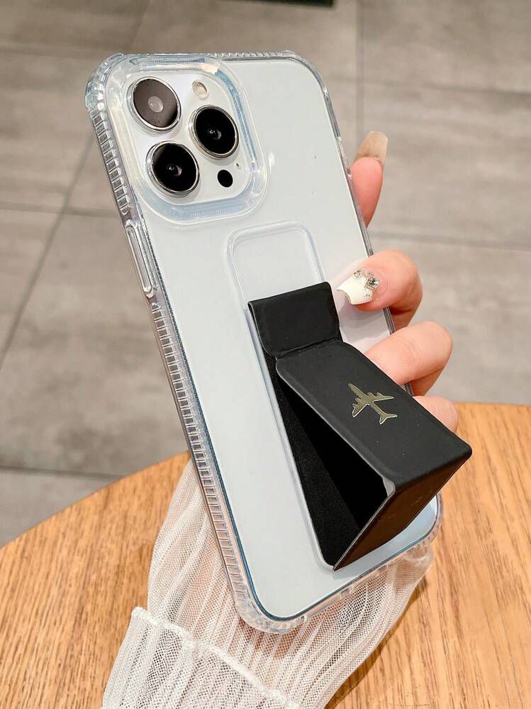 Luxury Metal Airplane Logo PU Leather Magnetic Stand Phone Case | Shockproof, Waterproof & Scratch-Resistant Cover