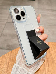 Luxury Metal Airplane Logo PU Leather Magnetic Stand Phone Case | Shockproof, Waterproof & Scratch-Resistant Cover