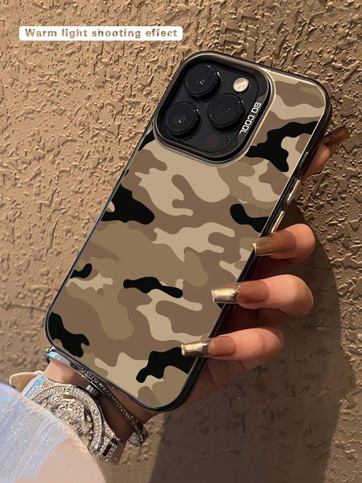 Khaki Camouflage Contrast Shockproof Phone Case – Unique Design