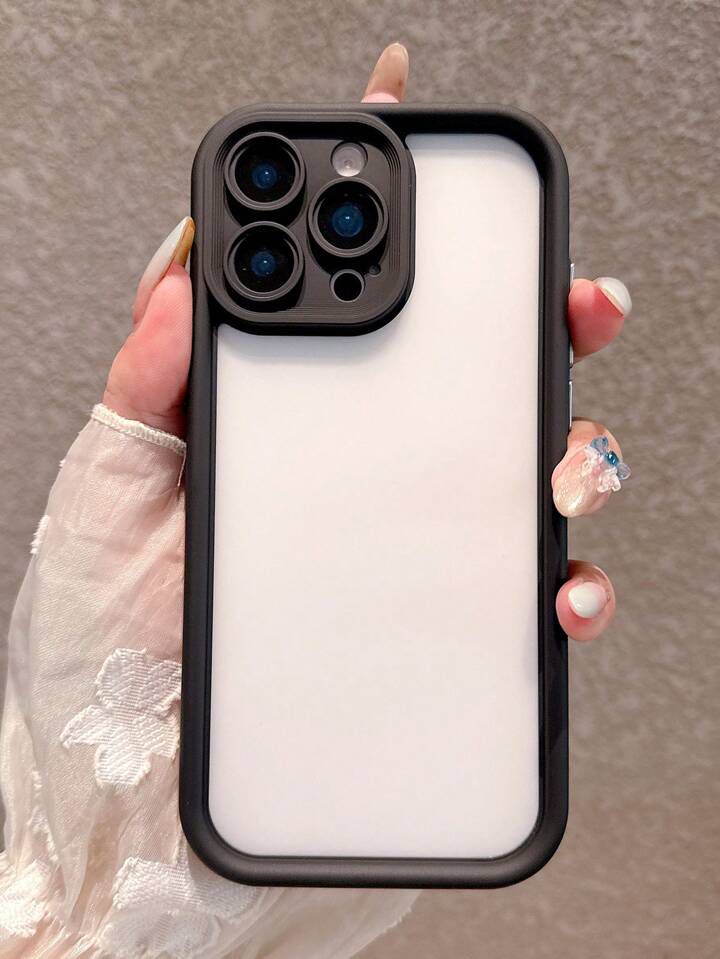 Sleek Minimalist Black Matte Acrylic Hard Phone Case – Ultimate Protection & Style