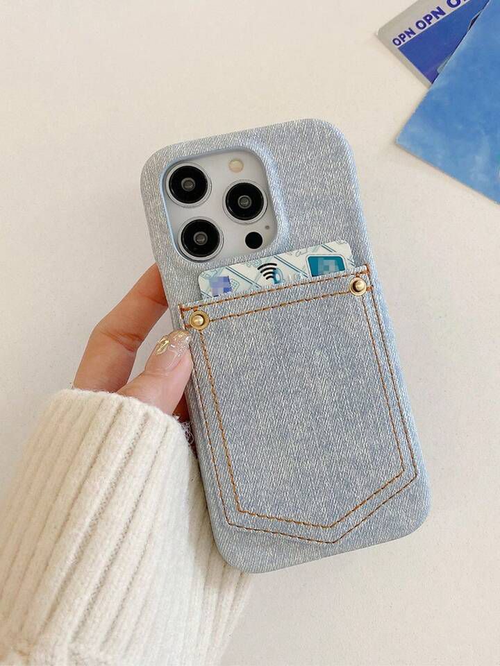 Retro Denim Style PU Leather Phone Case – Vintage Look, Modern Protection