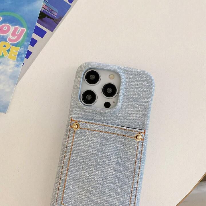 Retro Denim Style PU Leather Phone Case – Vintage Look, Modern Protection