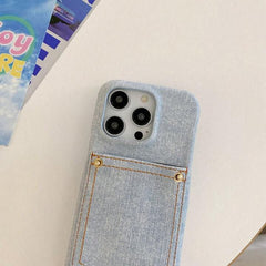 Retro Denim Style PU Leather Phone Case – Vintage Look, Modern Protection