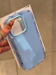 Minimalist Macaron Color Jelly Phone Case – Thick Large-Hole Design, Rounded Solid Texture & Anti-Drop Protection